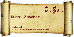 Dubai Zsombor névjegykártya